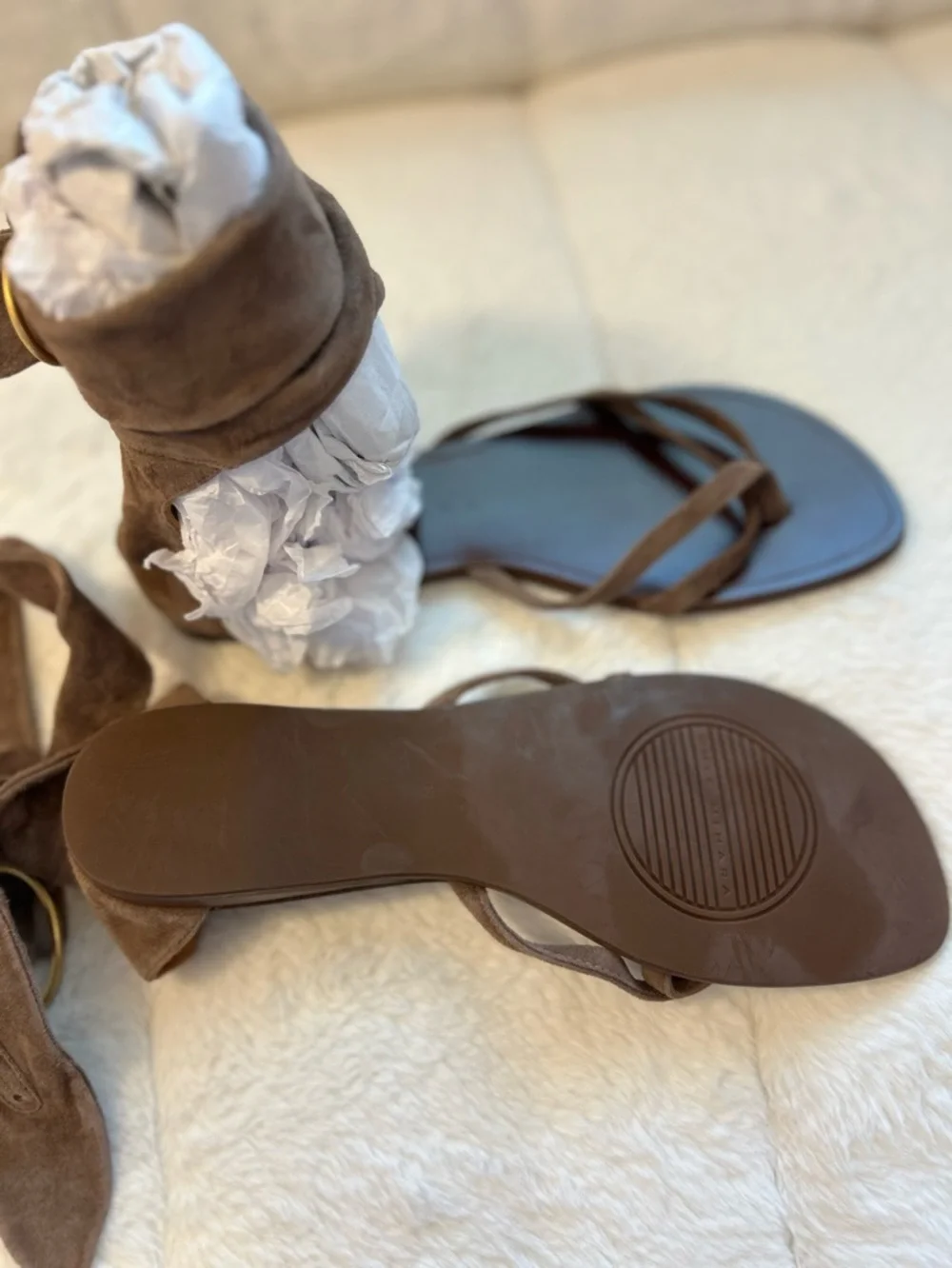 New Chie Mihara Brown Suede Wrap Sandals size 38 - Picture 8 of 12